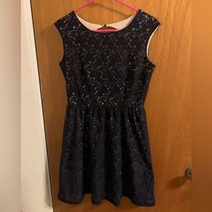 Navy lace dress.
